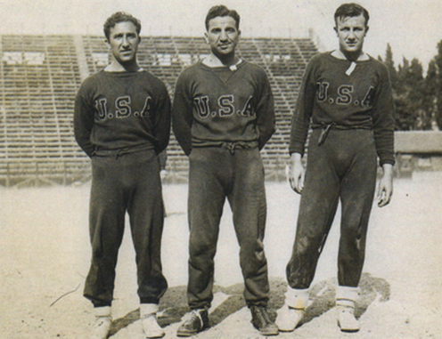 Aldo “Buff” Donelli flanked by Tom Florie (left) and Joe Martinelli (right)