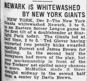 Newspaper article on soccer match