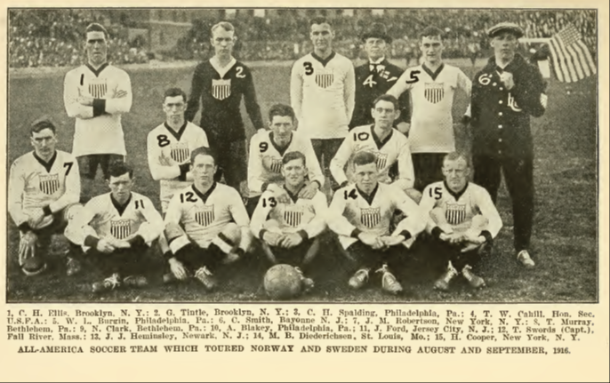 The All-American team in Scandinavia in 1916