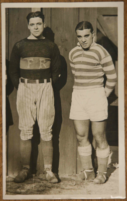A young Gonsalves in the green-and-white hoops of Fall River, alongside Marksmen goalkeeper Johnny Reder. Reder, incidentally, spent one off-season as a first baseman for the Boston Red Sox (Photo: Courtesy of Soccer Archives)