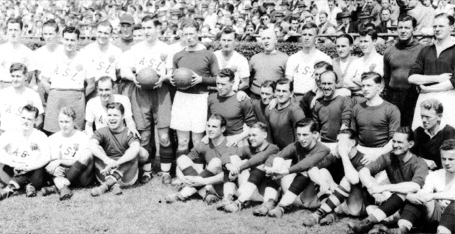Liverpool with ASL All-Stars in 1946. Photo courtesy of http://lfctour2012.liverpoolfc.com/news/how-usa-helped-us-win-the-league