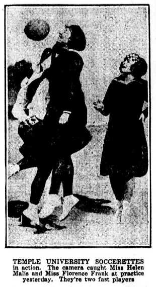From the Philadelphia Evening Public Ledger, Nov. 1, 1922. It would be decades until the passage of Title IX would lead to the national growth of women’s soccer in the US.