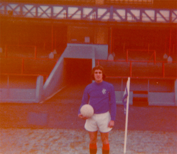 Hugh O'Neill at Ibrox Stadium, 1976. (Photo: Personal Collection of Hugh O'Neill)