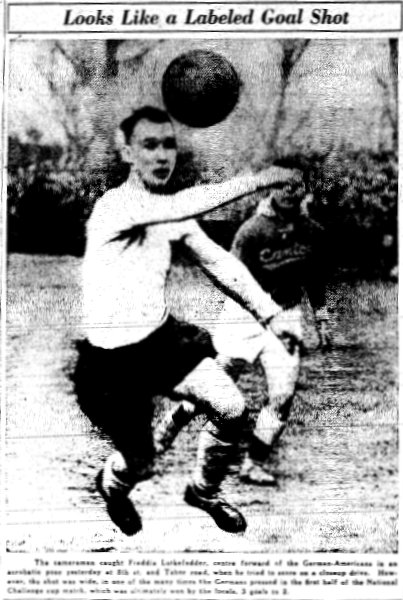 Frank Lutkefedder in action against Baltimore Canton. From the March 16, 1936 edition of the Philadelphia Inquirer.