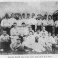 Players from HMS Icarus and Honlolulu's England club. Pacific Commercial Advertiser, April 13, 1901.